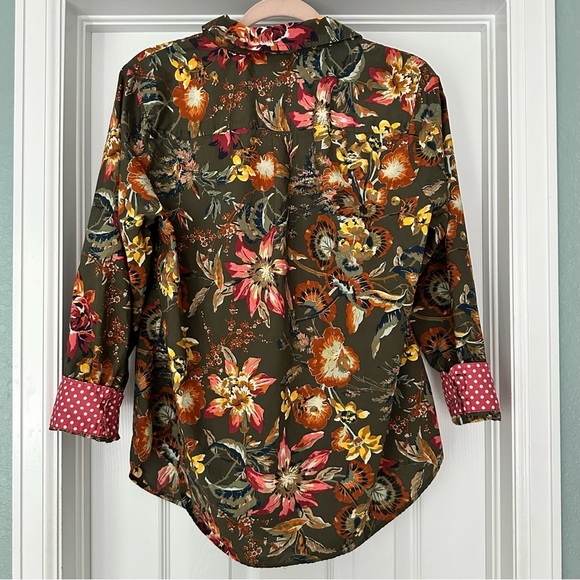 Talbots Cotton Button Front Shirt Splendid Floral Size Plus X‎ 14-16W - Picture 9 of 12